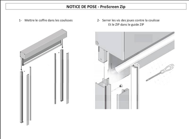 Notice Store Proscreen 85, 95 ZIP filtersun